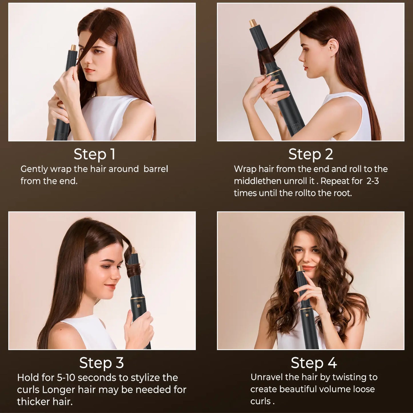 ATOPSKINS 5-in-1 Air Styler, Lightweight Hair Dryer & Hot Air Curlers with Diffuser & Curly Hair Brush