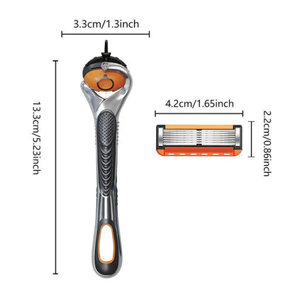 24/48PCS Razor Blade Refill Kit with Handle, Precision Stainless Steel Blades for Face, Head & Body Shaving